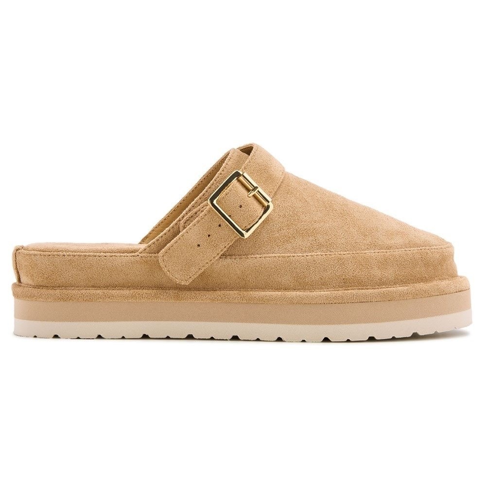 Madden Girl Grahamm Sand Fabric Platform Mule Clog Buckle Strap Women's Sz 10 - Picture 5 of 9